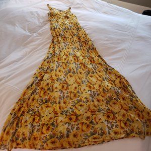 Vintage Betsey Johnson Yellow Rose Maxi-Dress